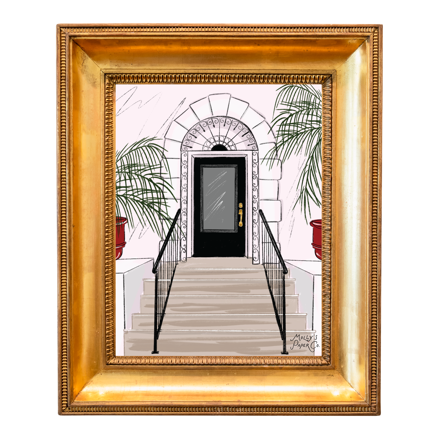 Pink Palms Art Print (Digital Download, 8x10)