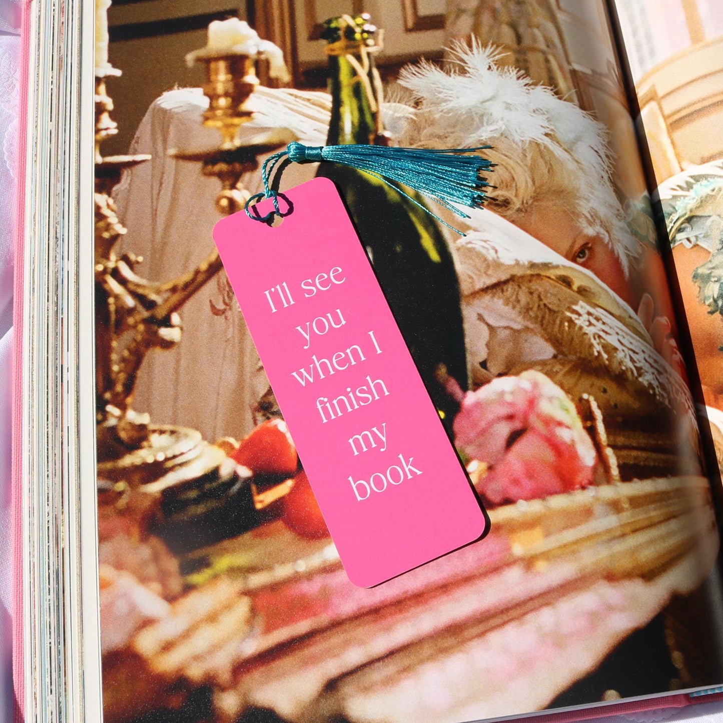 I'll See You When I Finish My Book Bookmark with Tassel - 2"x6" Rounded Edge Paper Bookmark