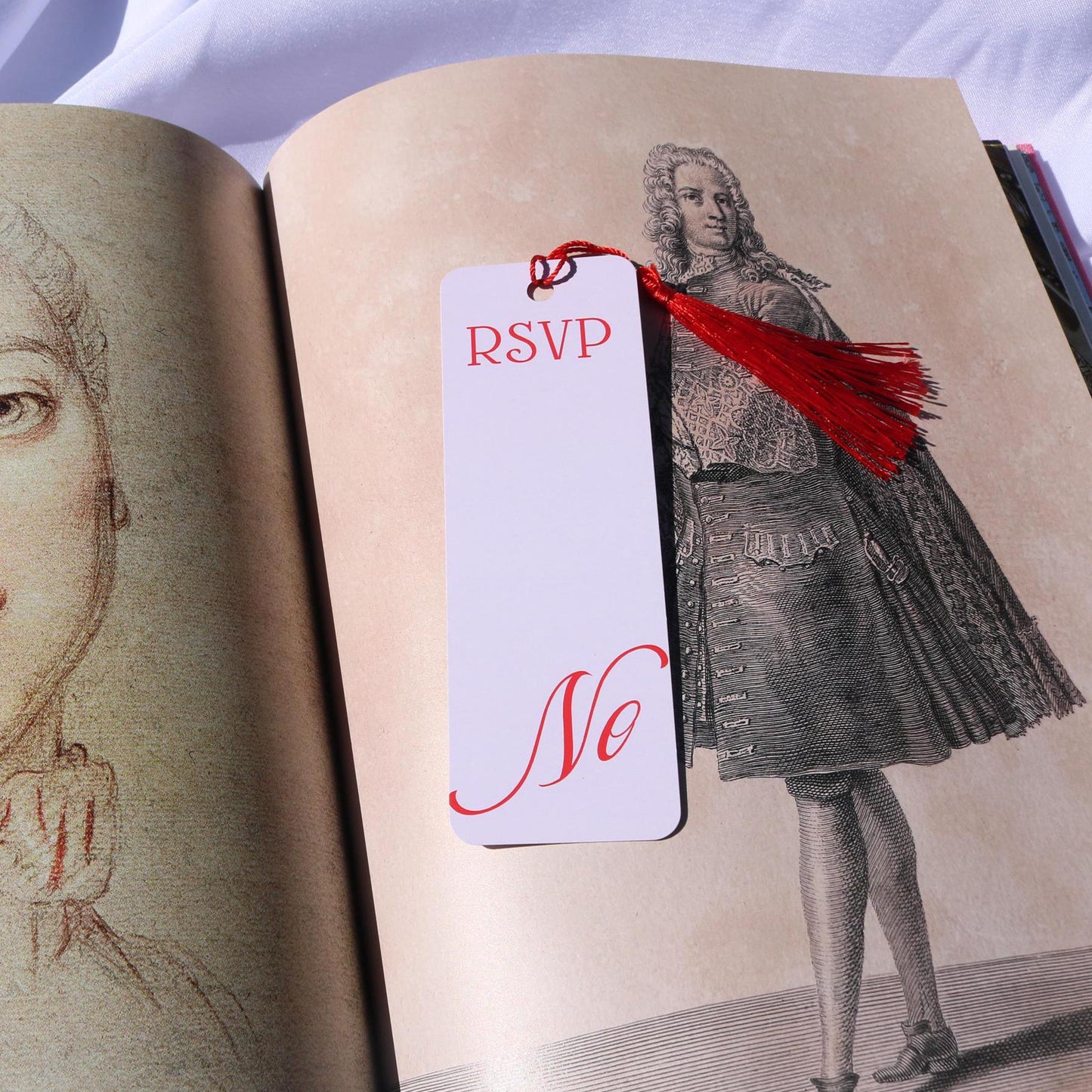 RSVP No Bookmark with Tassel - 2"x6" Rounded Edge Paper Bookmark