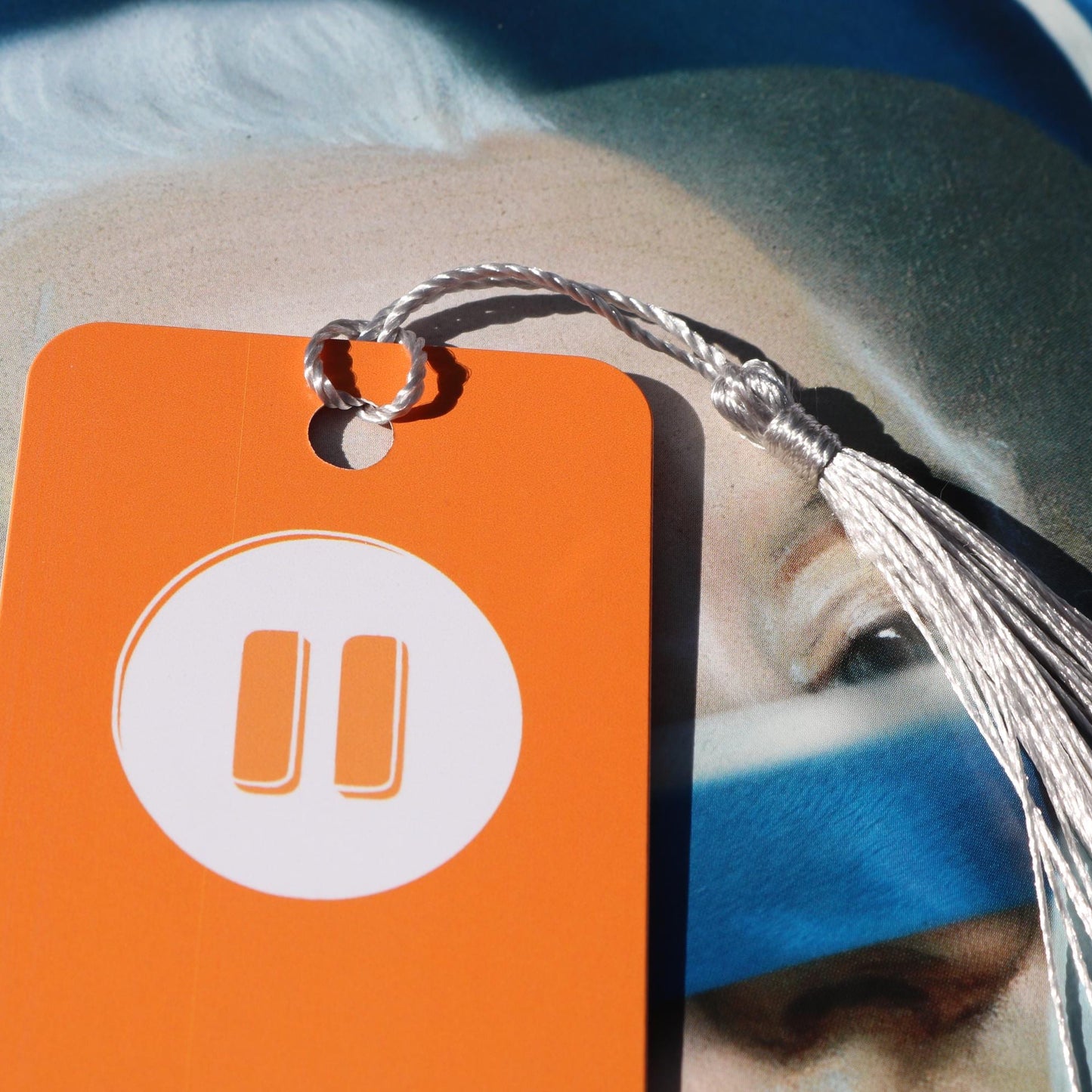 Pause Bookmark with Tassel - 2"x6" Rounded Edge Paper Bookmark