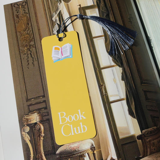 Book Club Bookmark with Tassel - 2"x6" Rounded Edge Paper Bookmark