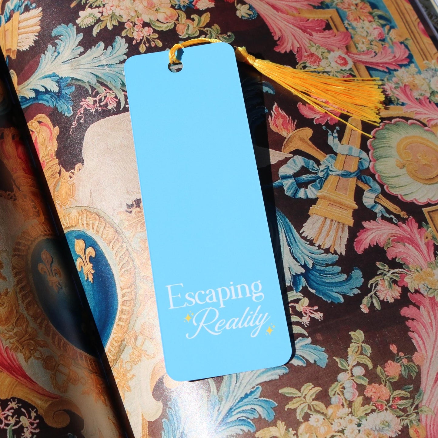 Escaping Reality Bookmark with Tassel - 2"x6" Rounded Edge Paper Bookmark
