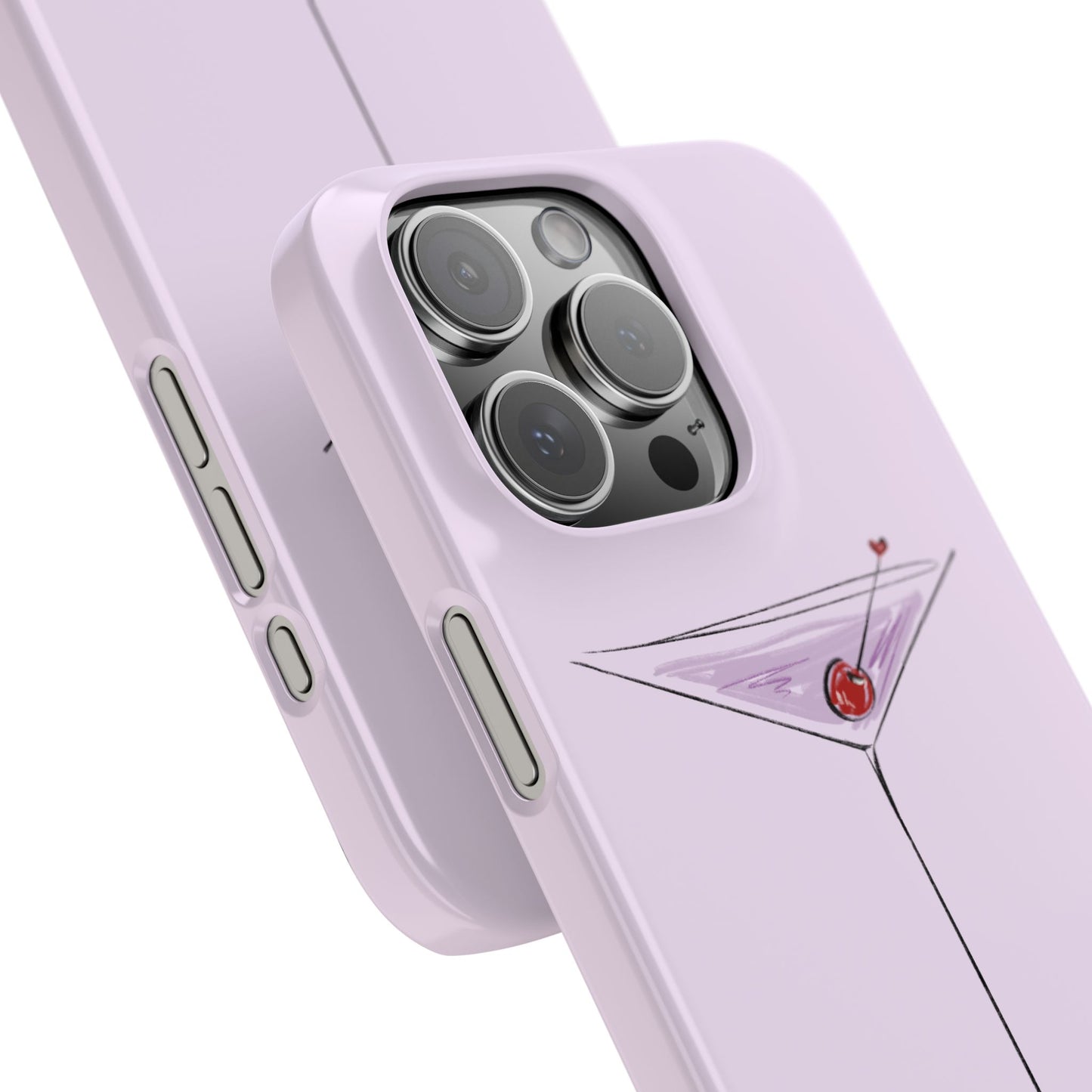 Slim Phone Case — Lavender Cherry Martini