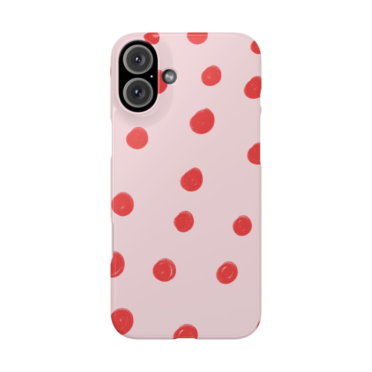 Slim Phone Case — Pink and Red Polka Dots