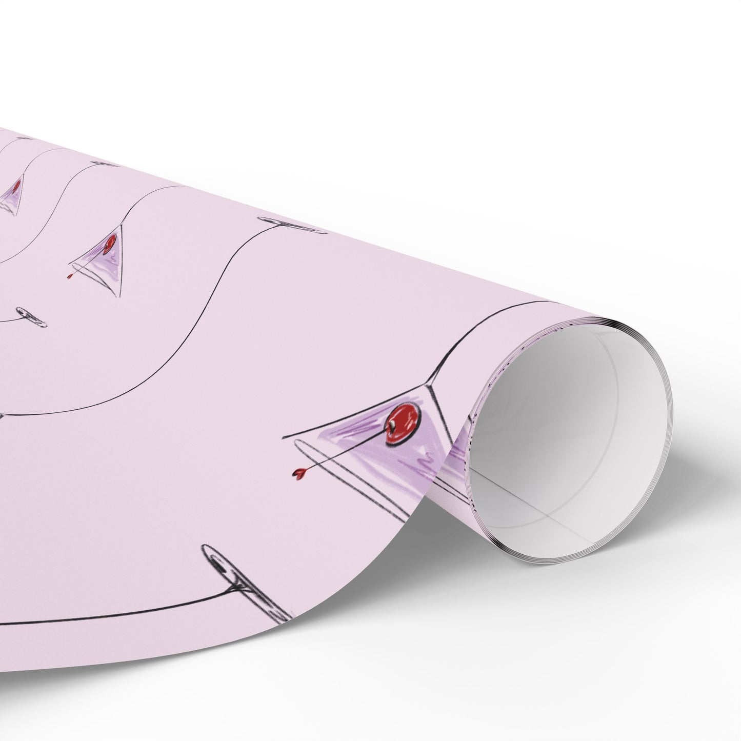 Lavender Cherry Martini Wrapping Paper