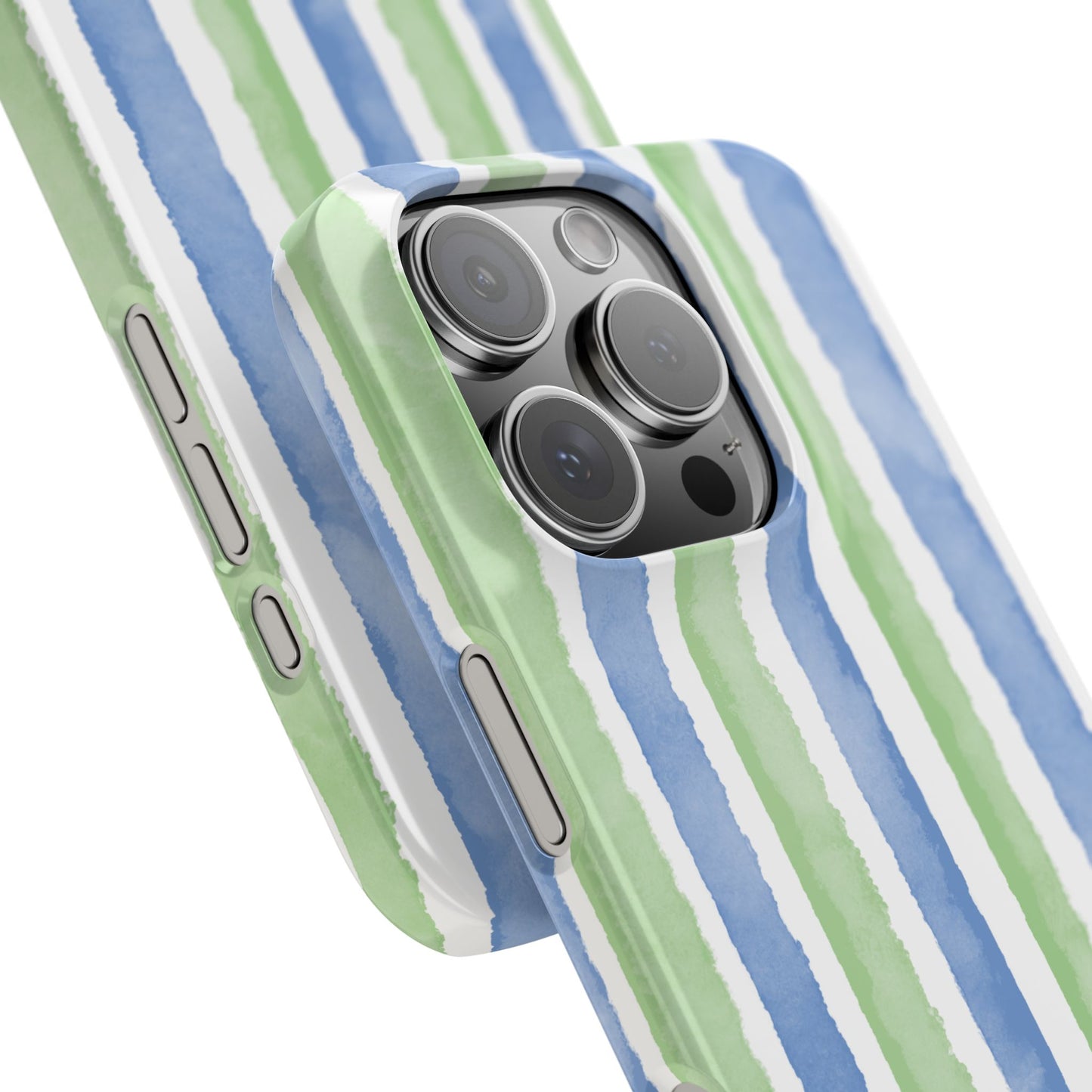 Slim Phone Case — Blue and Green Stripes