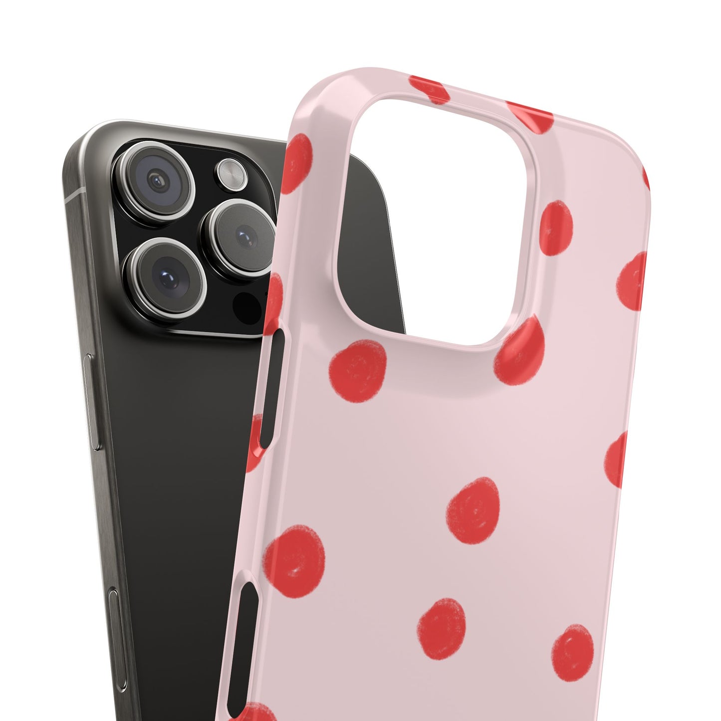 Slim Phone Case — Pink and Red Polka Dots