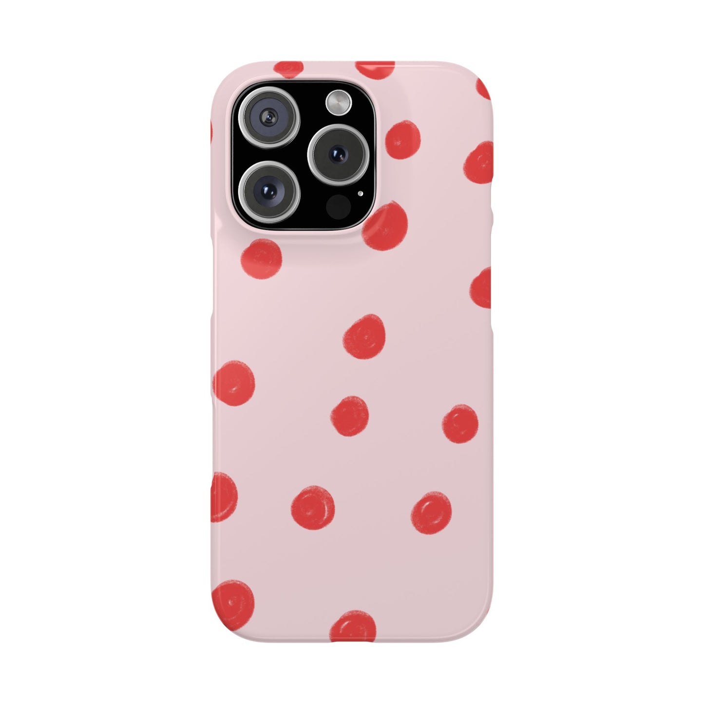 Slim Phone Case — Pink and Red Polka Dots