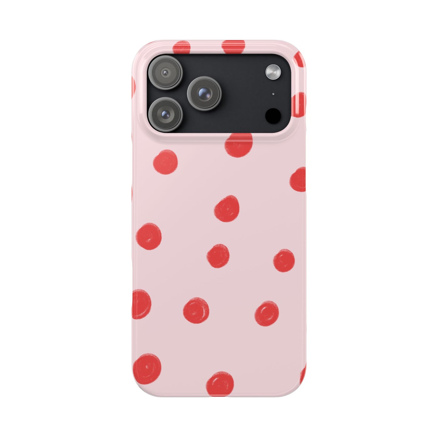 Slim Phone Case — Pink and Red Polka Dots