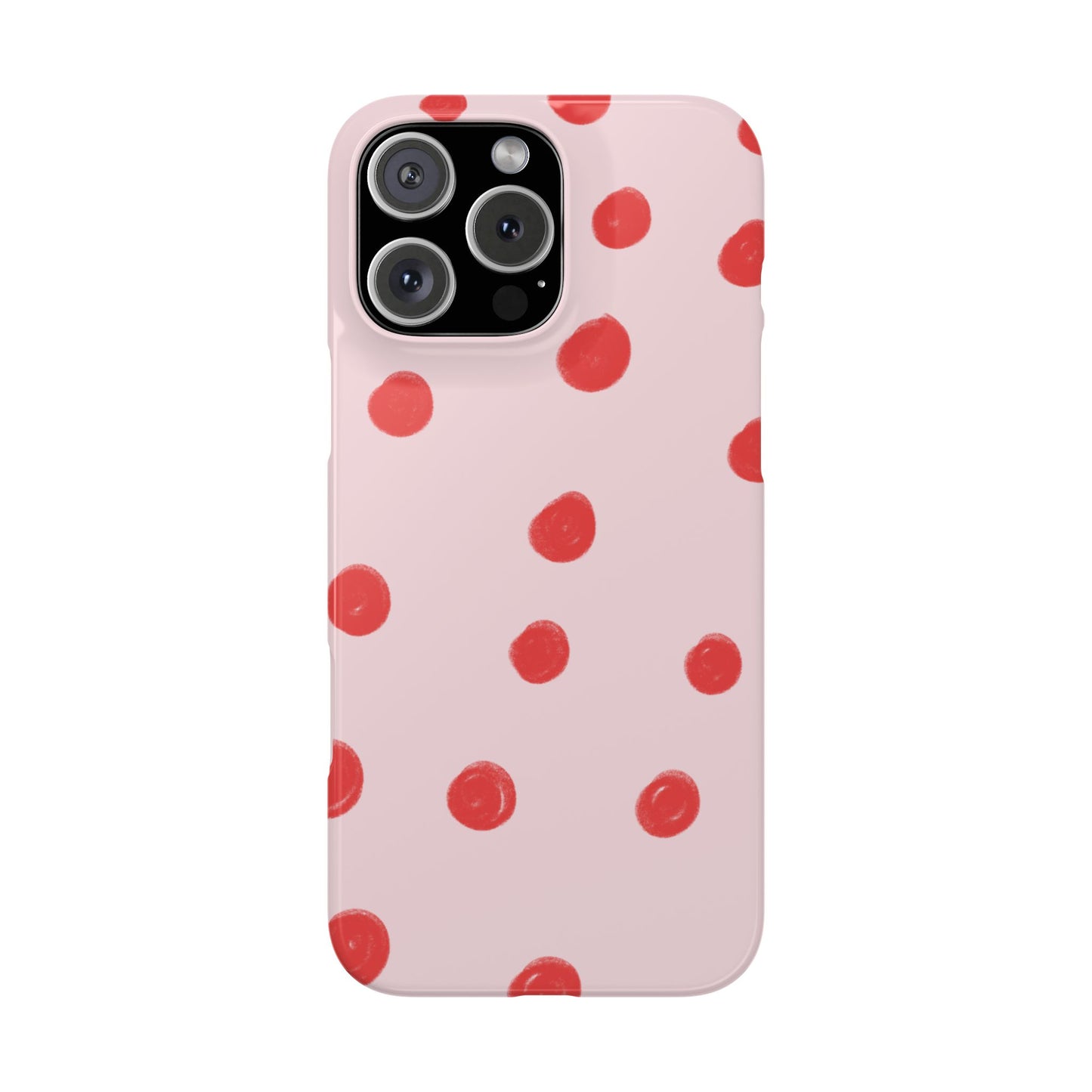 Slim Phone Case — Pink and Red Polka Dots