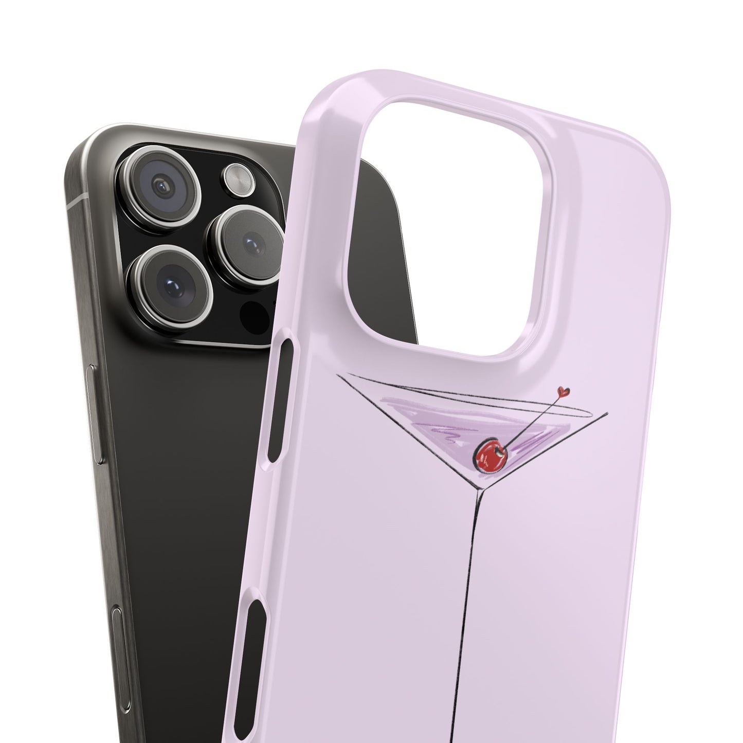 Slim Phone Case — Lavender Cherry Martini