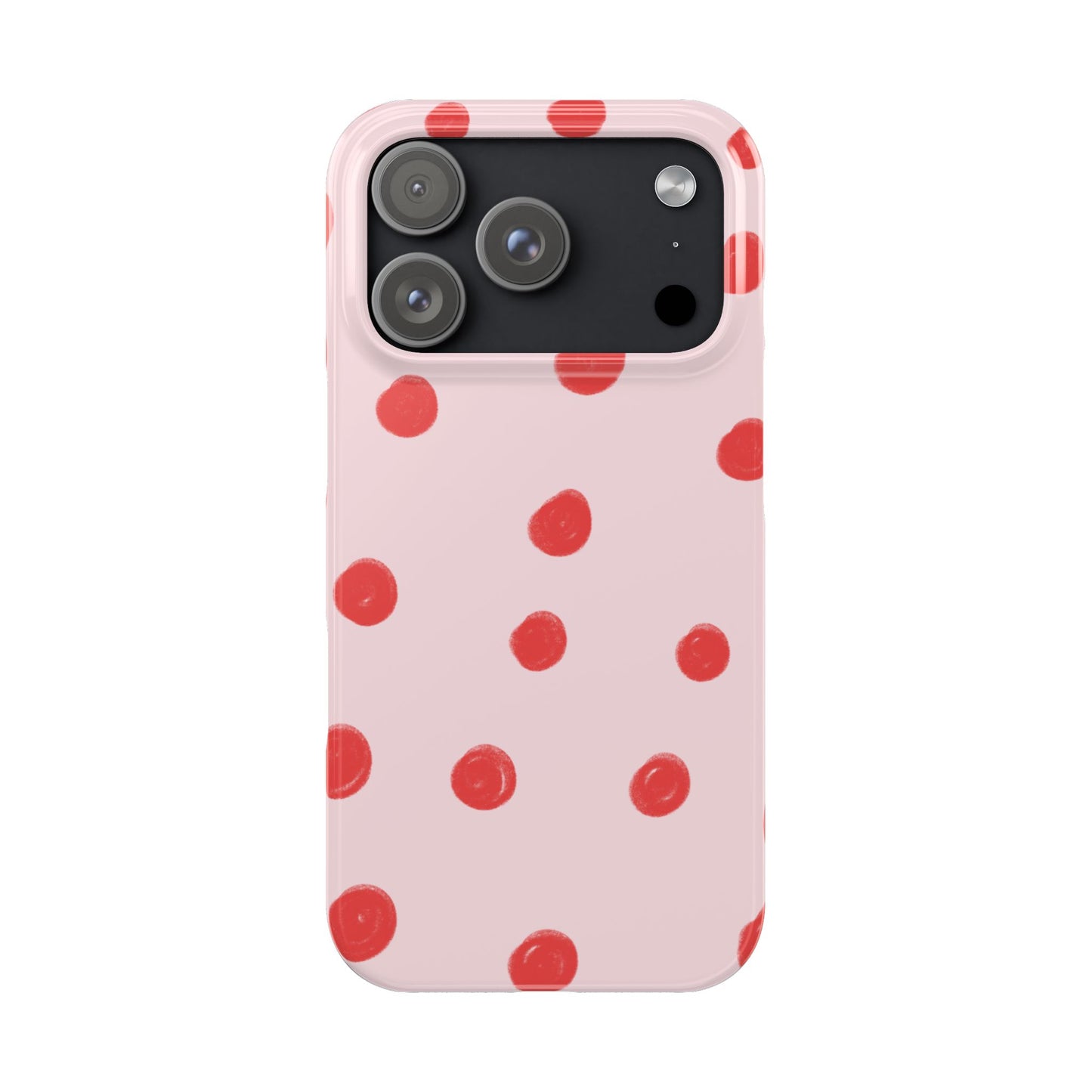Slim Phone Case — Pink and Red Polka Dots