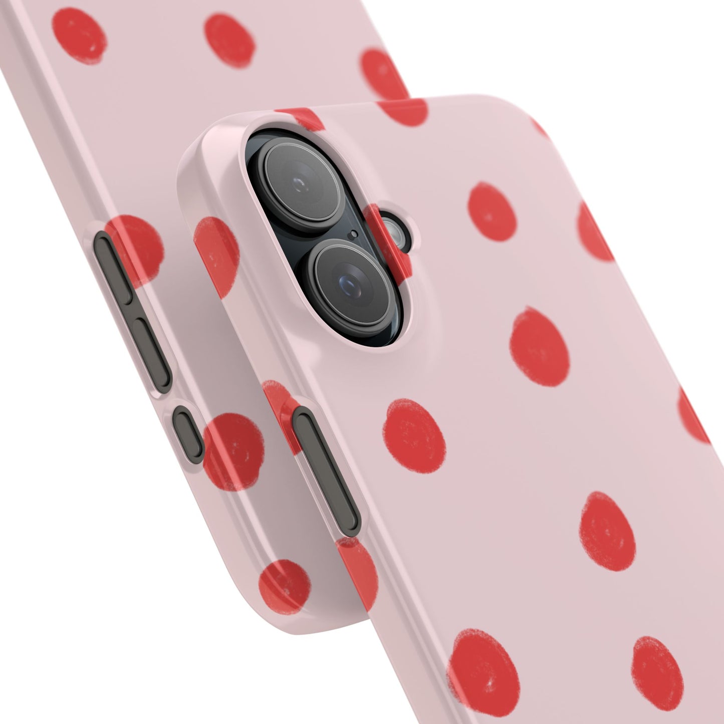 Slim Phone Case — Pink and Red Polka Dots