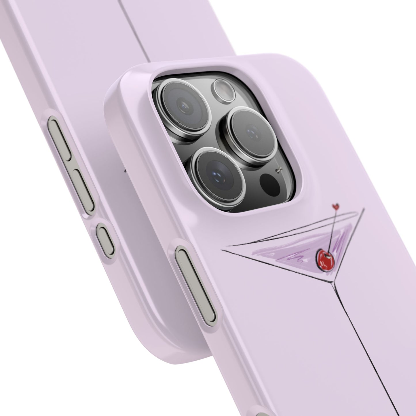 Slim Phone Case — Lavender Cherry Martini