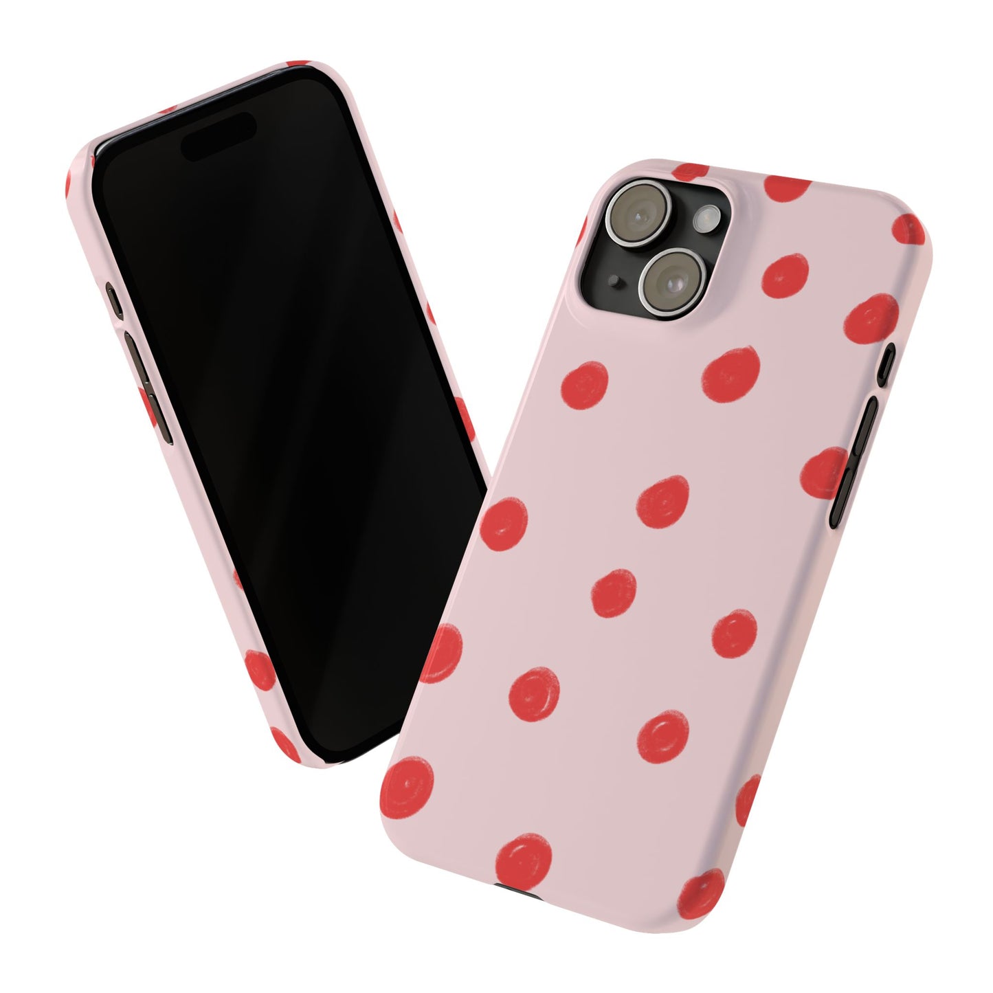 Slim Phone Case — Pink and Red Polka Dots