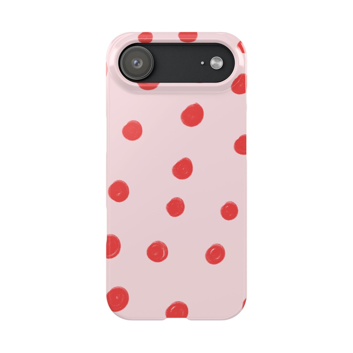 Slim Phone Case — Pink and Red Polka Dots