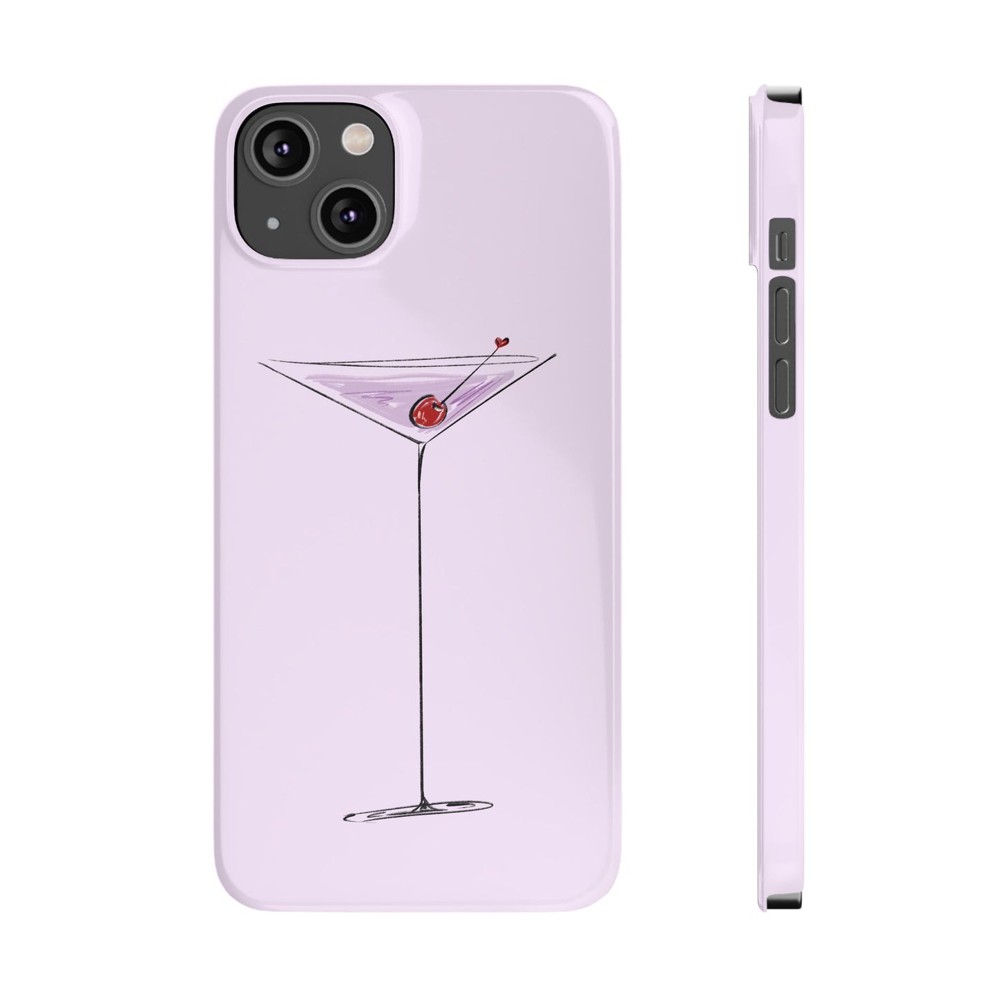 Slim Phone Case — Lavender Cherry Martini