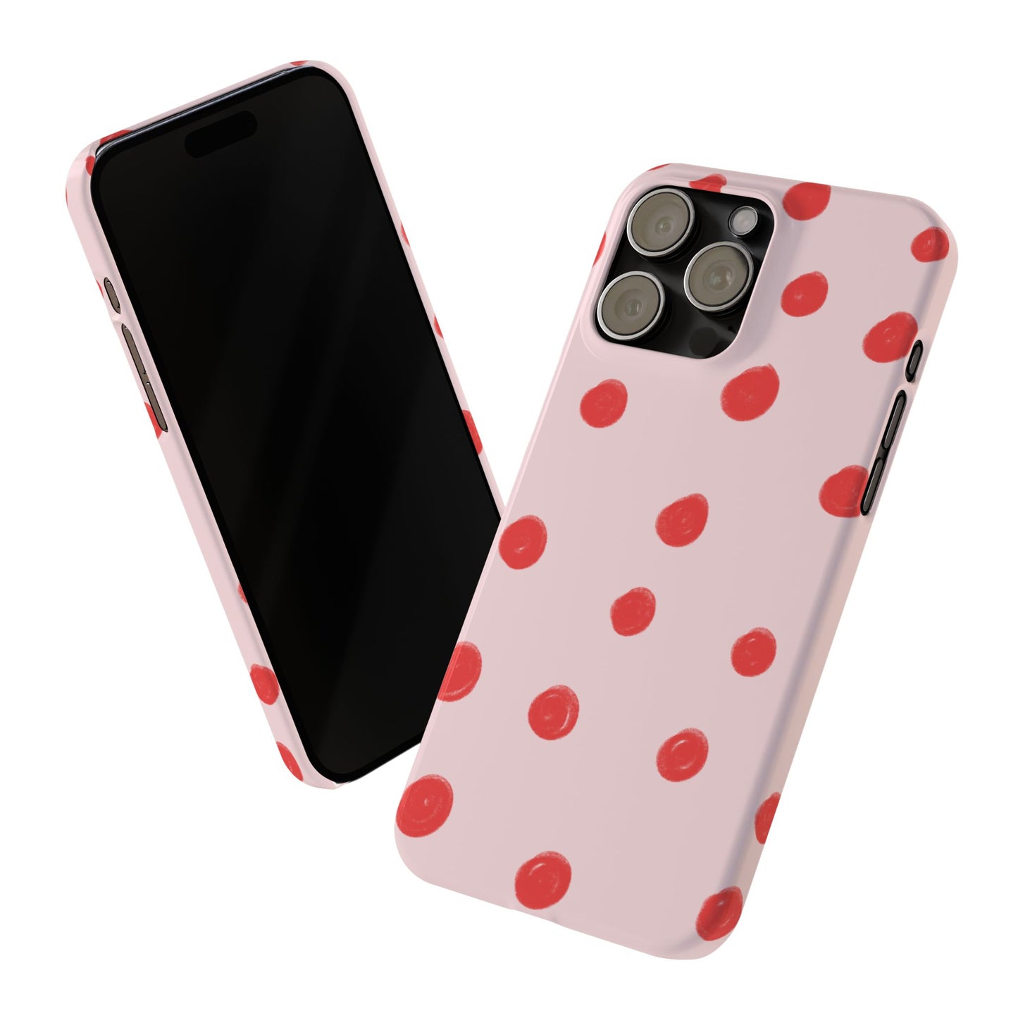 Slim Phone Case — Pink and Red Polka Dots