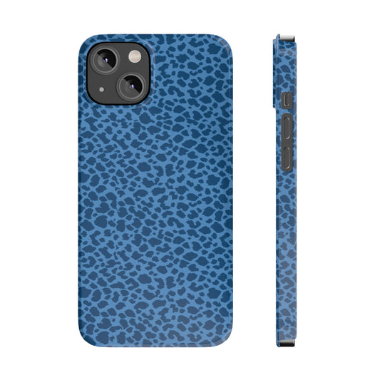 Slim Phone Case — Blue Leopard