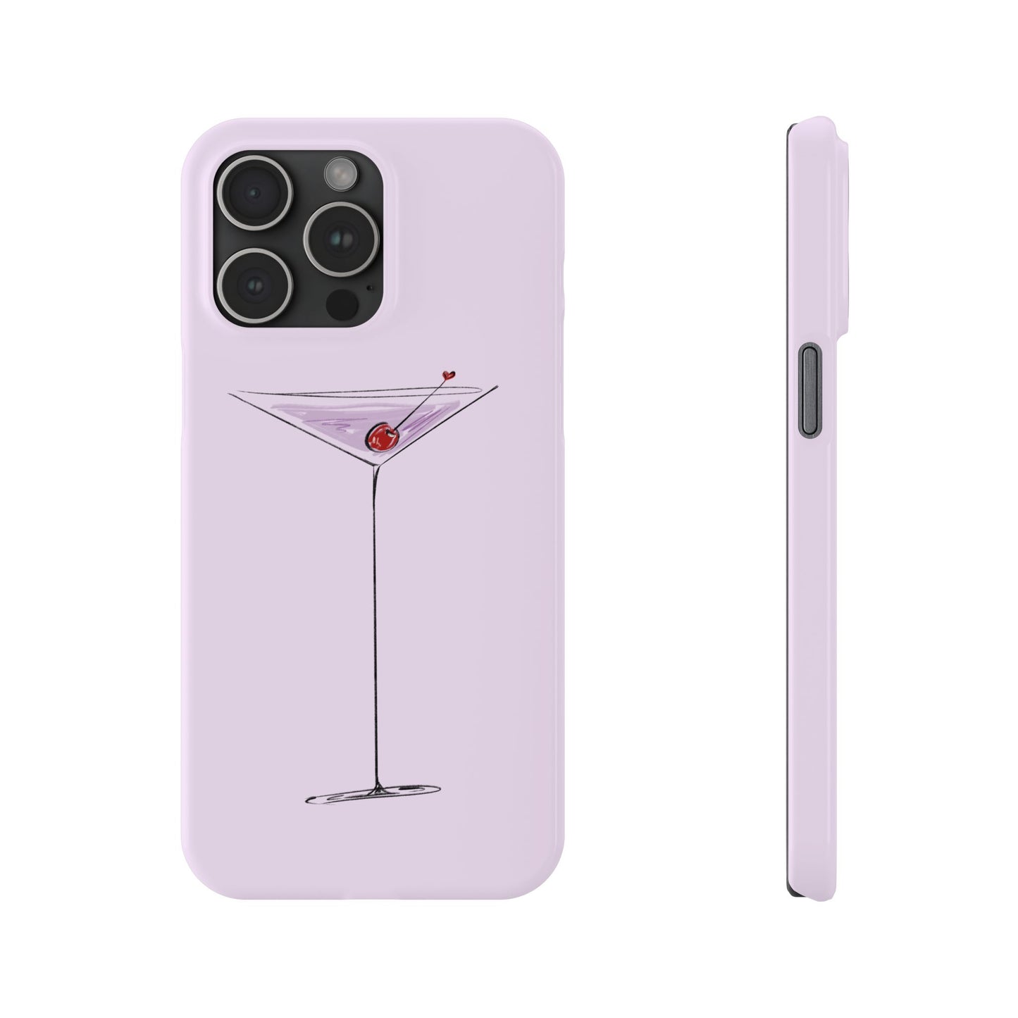 Slim Phone Case — Lavender Cherry Martini