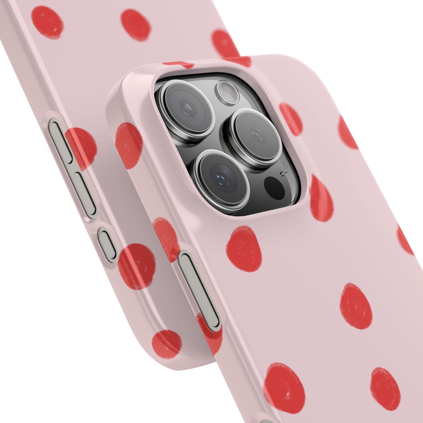 Slim Phone Case — Pink and Red Polka Dots