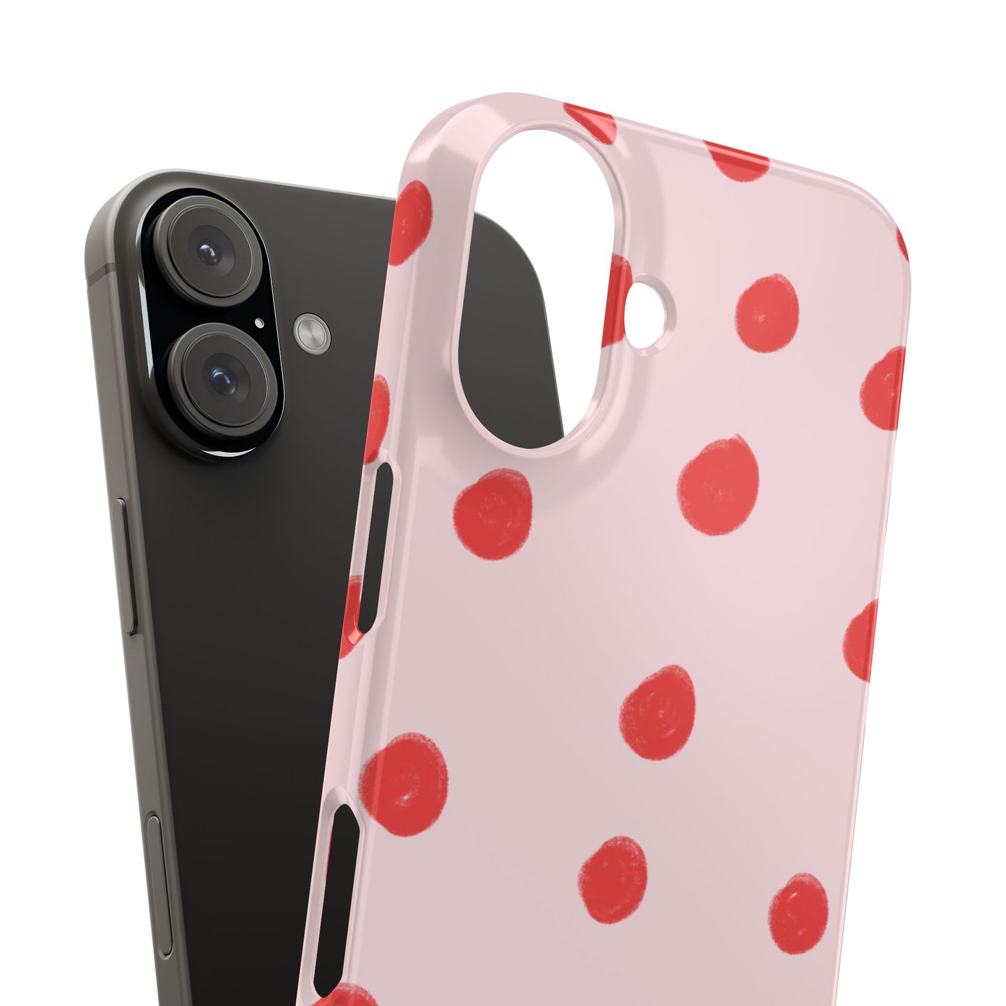 Slim Phone Case — Pink and Red Polka Dots