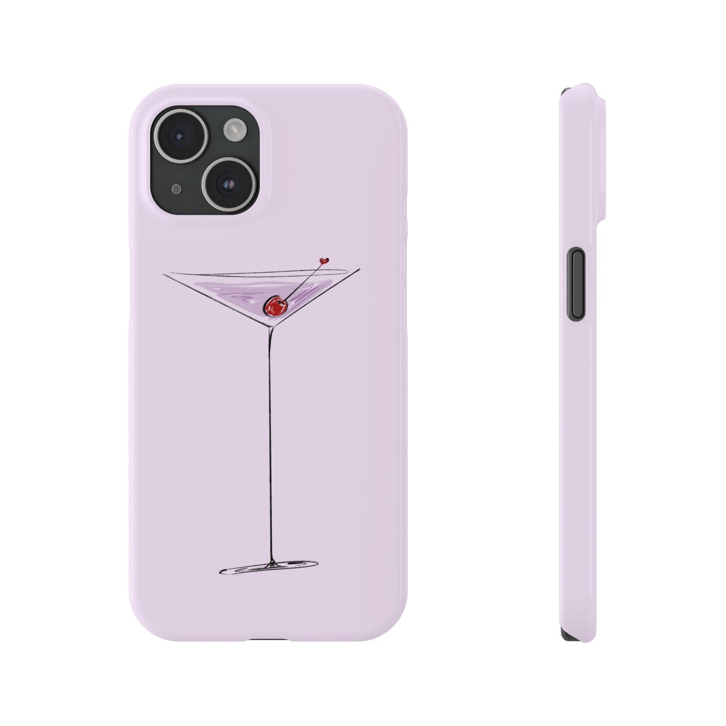 Slim Phone Case — Lavender Cherry Martini