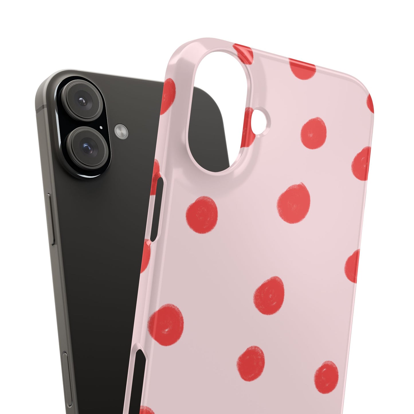 Slim Phone Case — Pink and Red Polka Dots