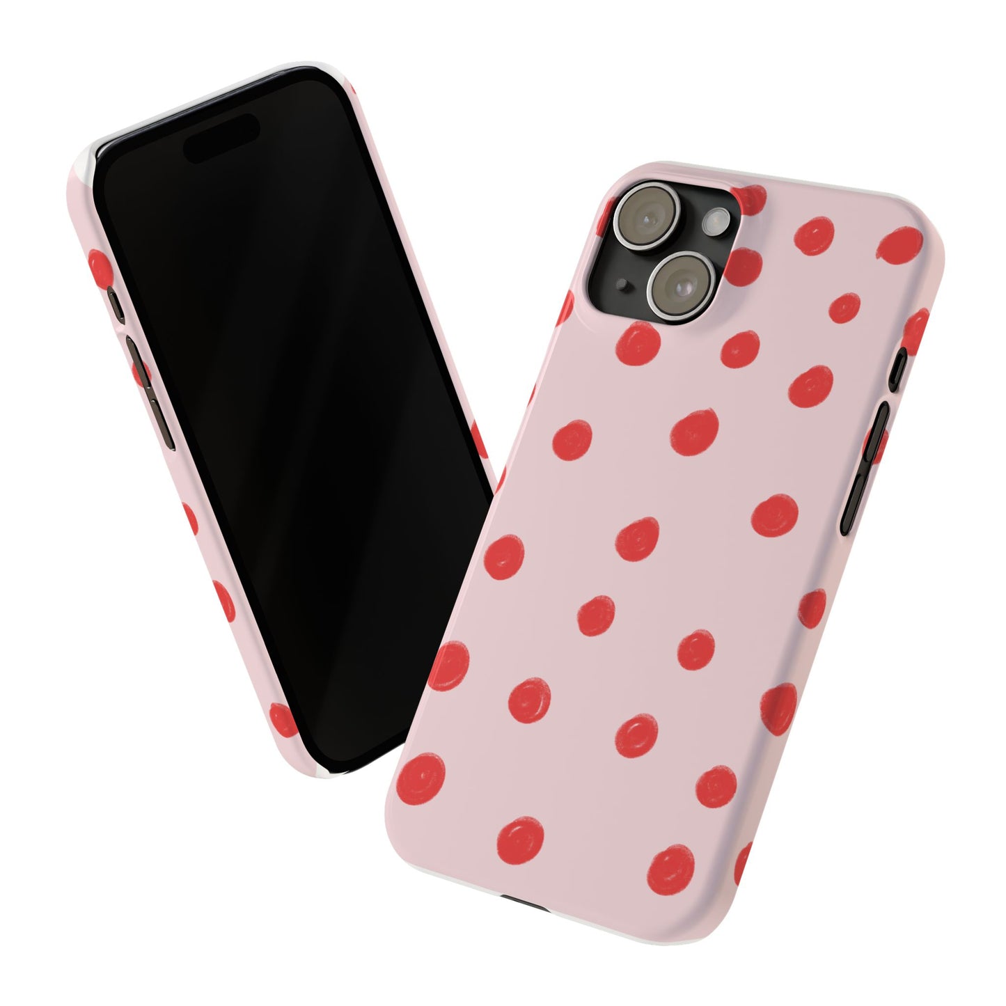 Slim Phone Case — Pink and Red Polka Dots