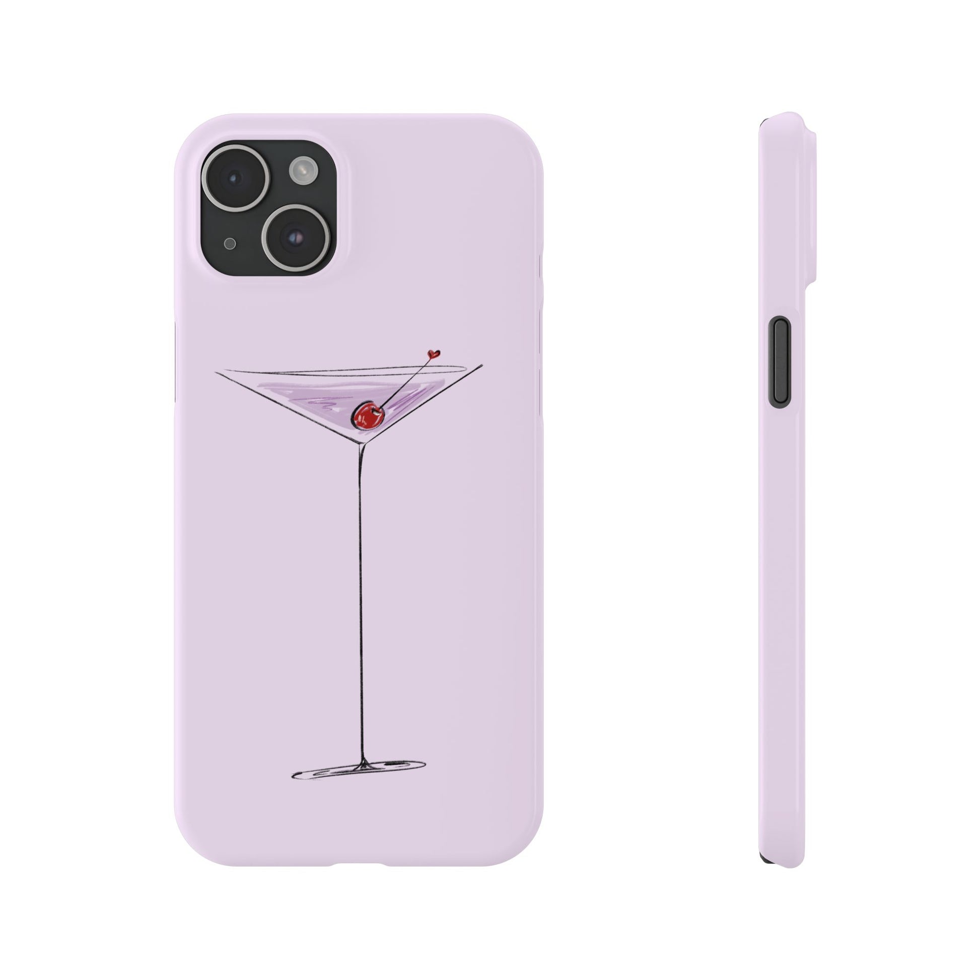 Slim Phone Case Lavender Cherry Martini Slim Phone Case Lavender Cherry Martini