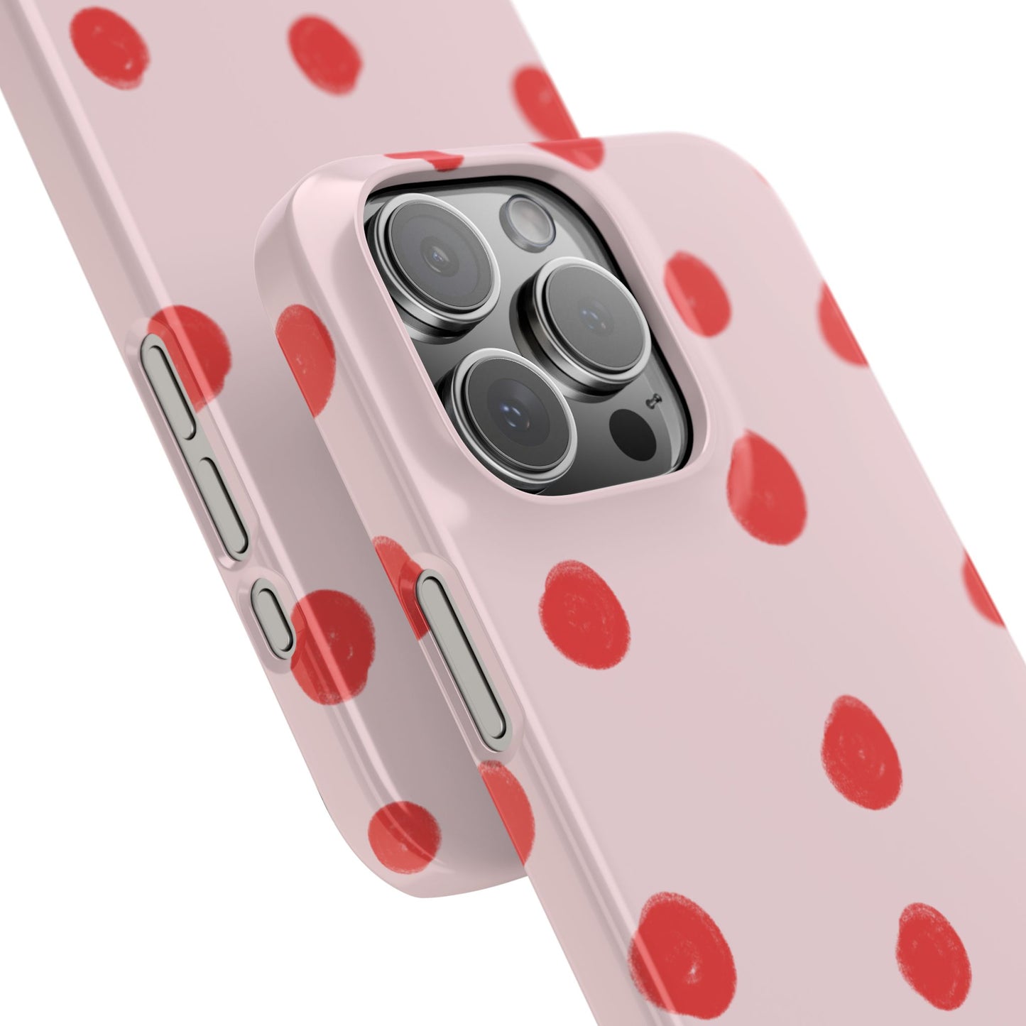 Slim Phone Case — Pink and Red Polka Dots