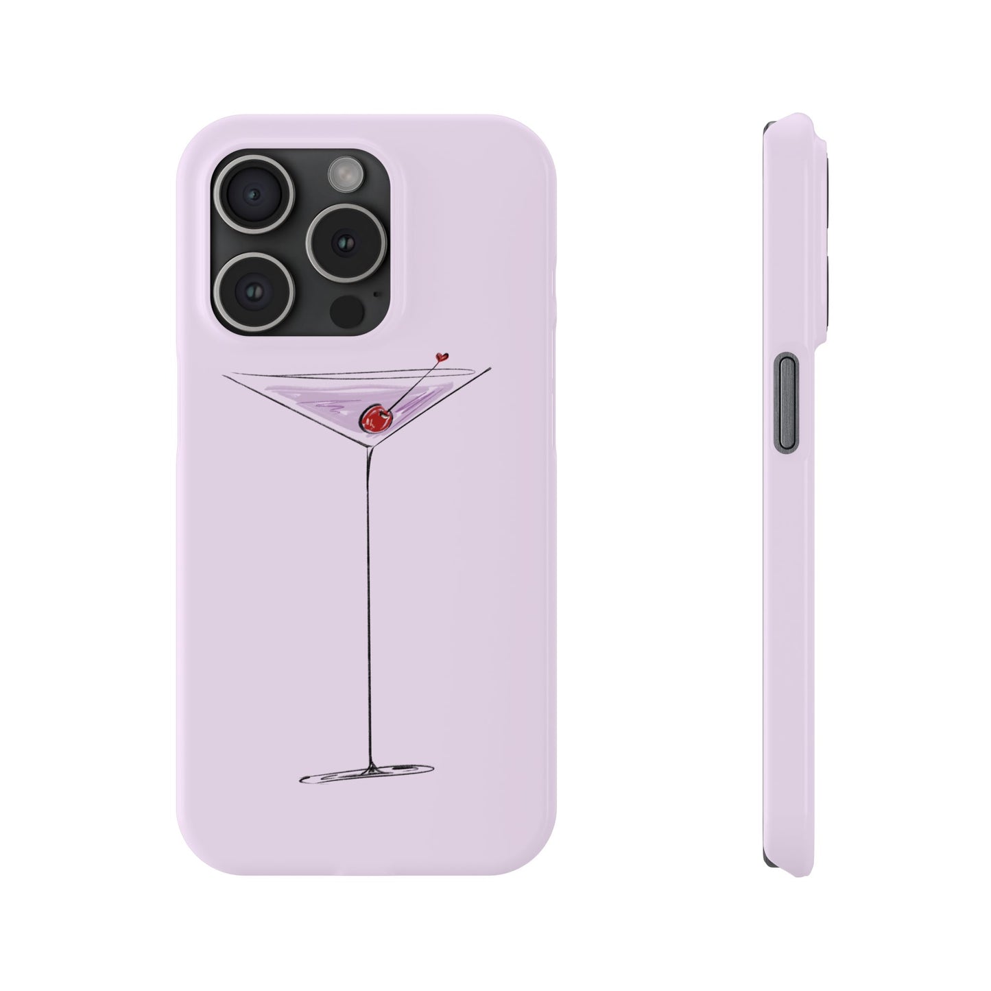 Slim Phone Case — Lavender Cherry Martini