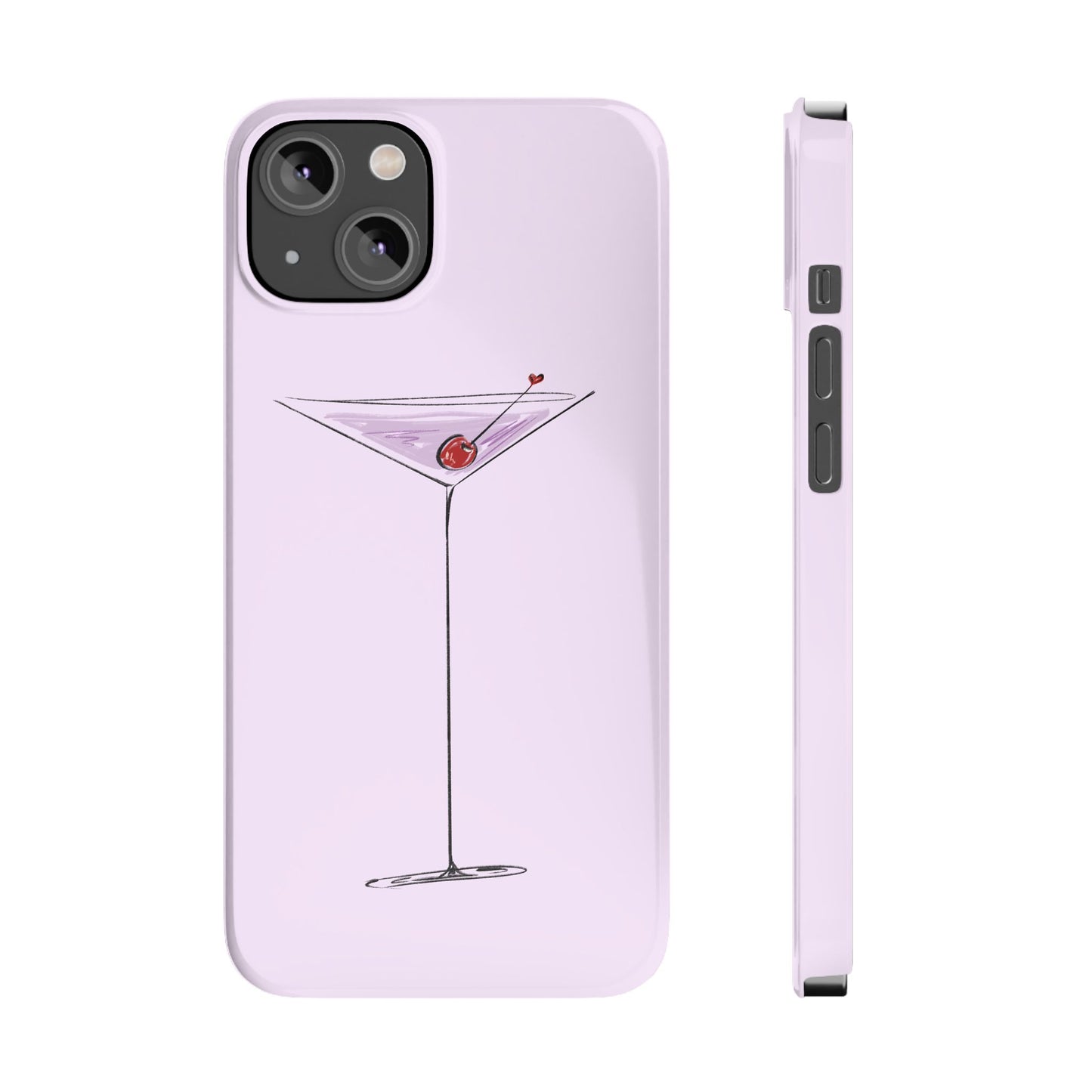 Slim Phone Case — Lavender Cherry Martini