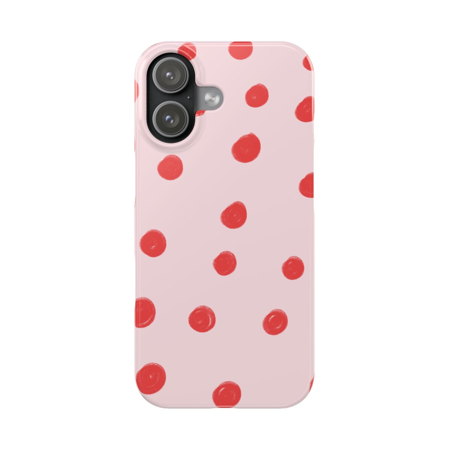 Slim Phone Case — Pink and Red Polka Dots