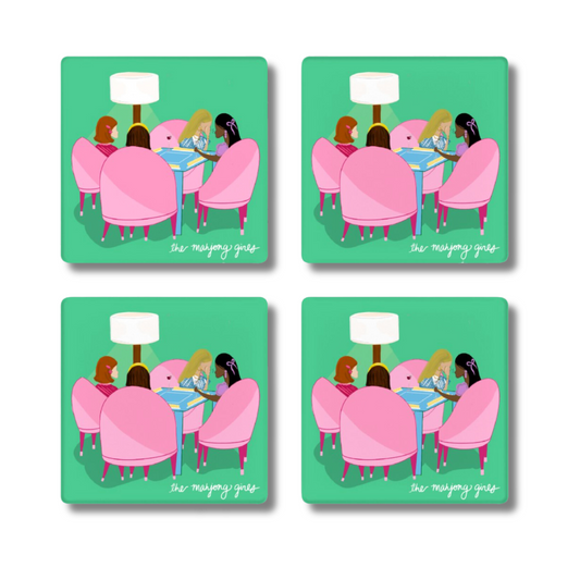 Mahjong Girls Coaster Set