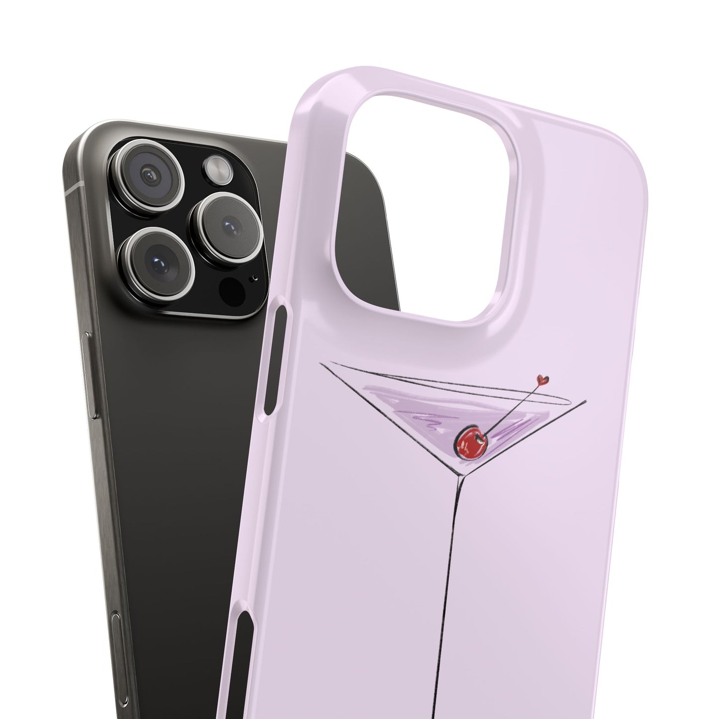 Slim Phone Case — Lavender Cherry Martini
