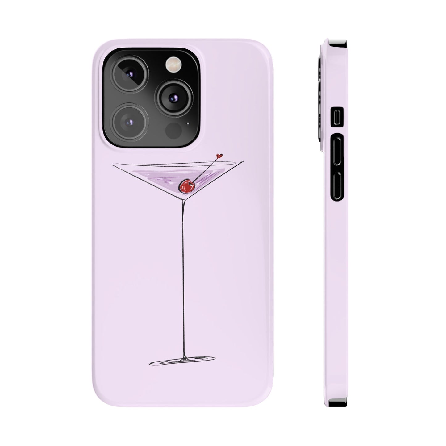 Slim Phone Case — Lavender Cherry Martini
