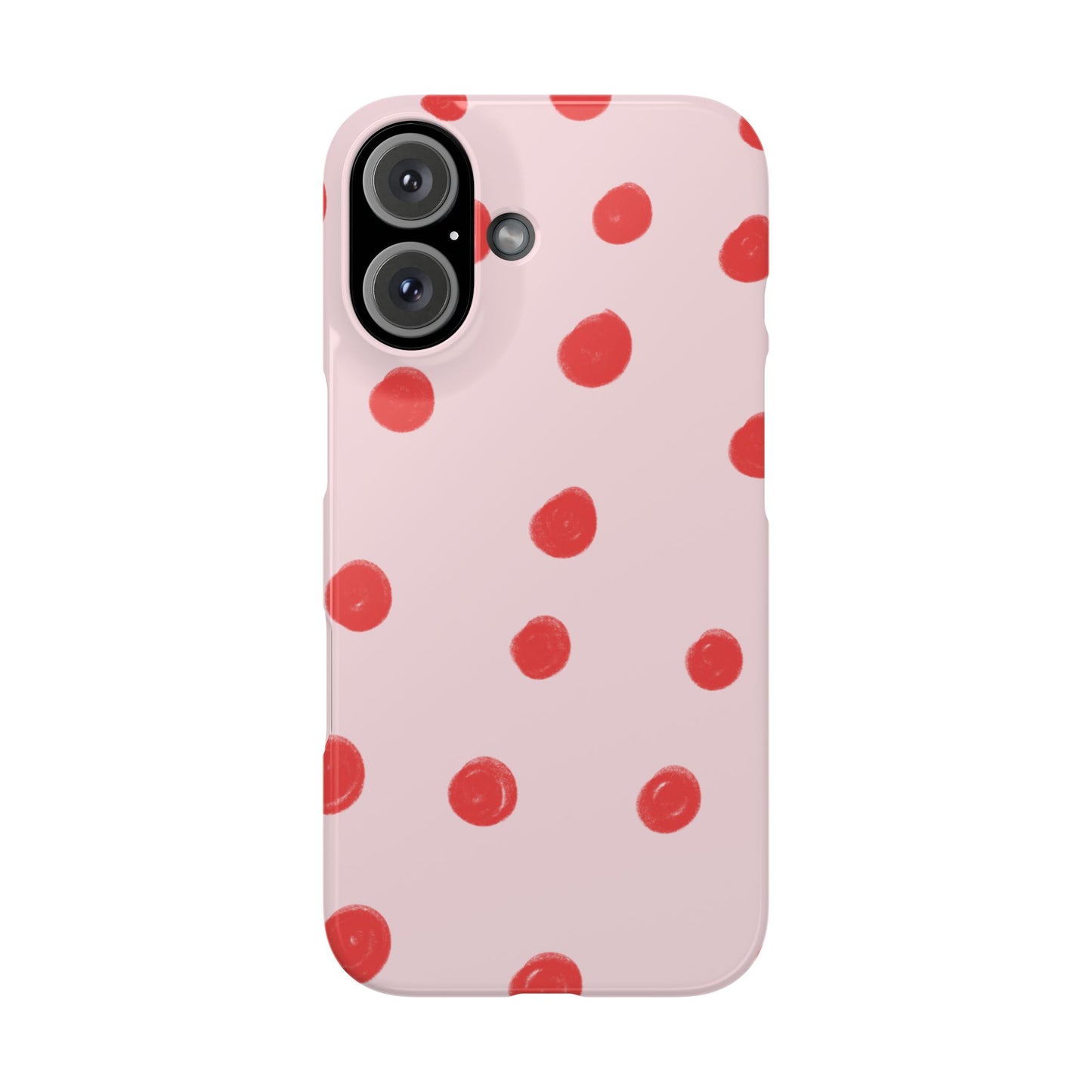 Slim Phone Case — Pink and Red Polka Dots