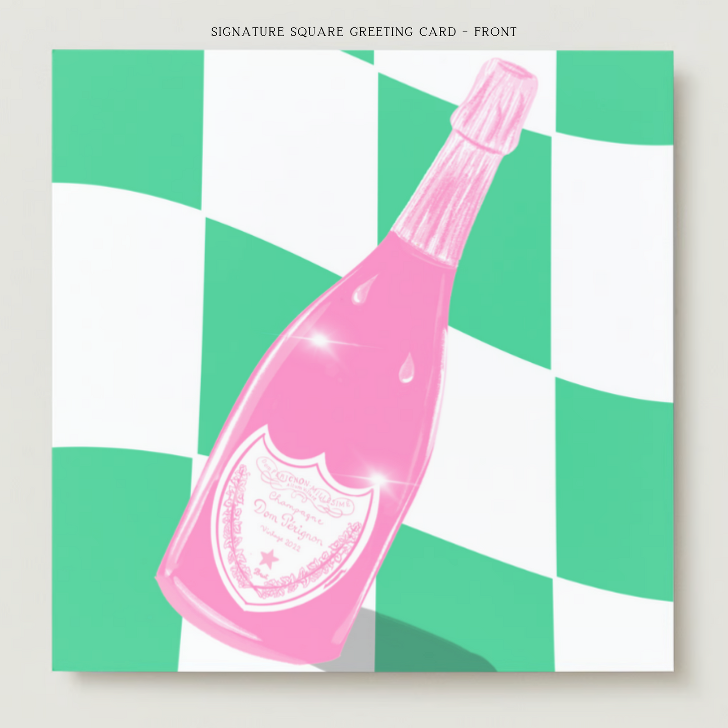 Pink Champagne Greeting Card