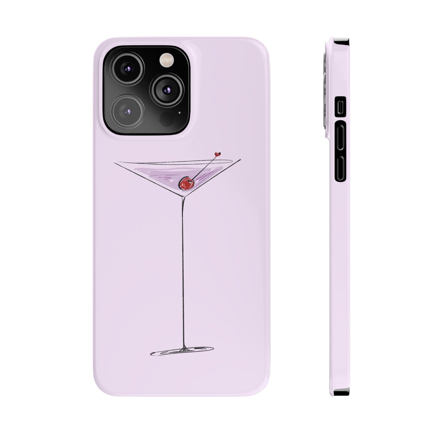 Slim Phone Case — Lavender Cherry Martini