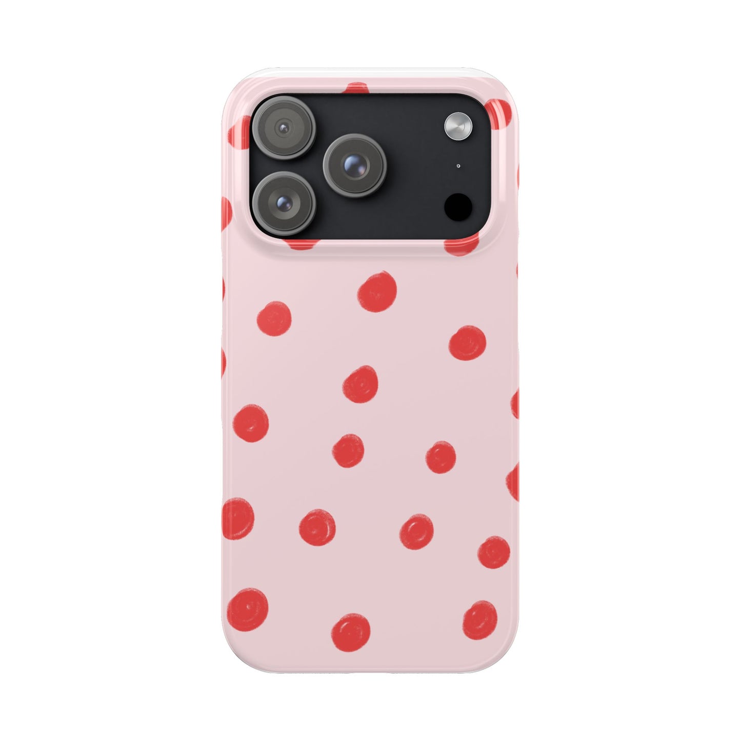 Slim Phone Case — Pink and Red Polka Dots