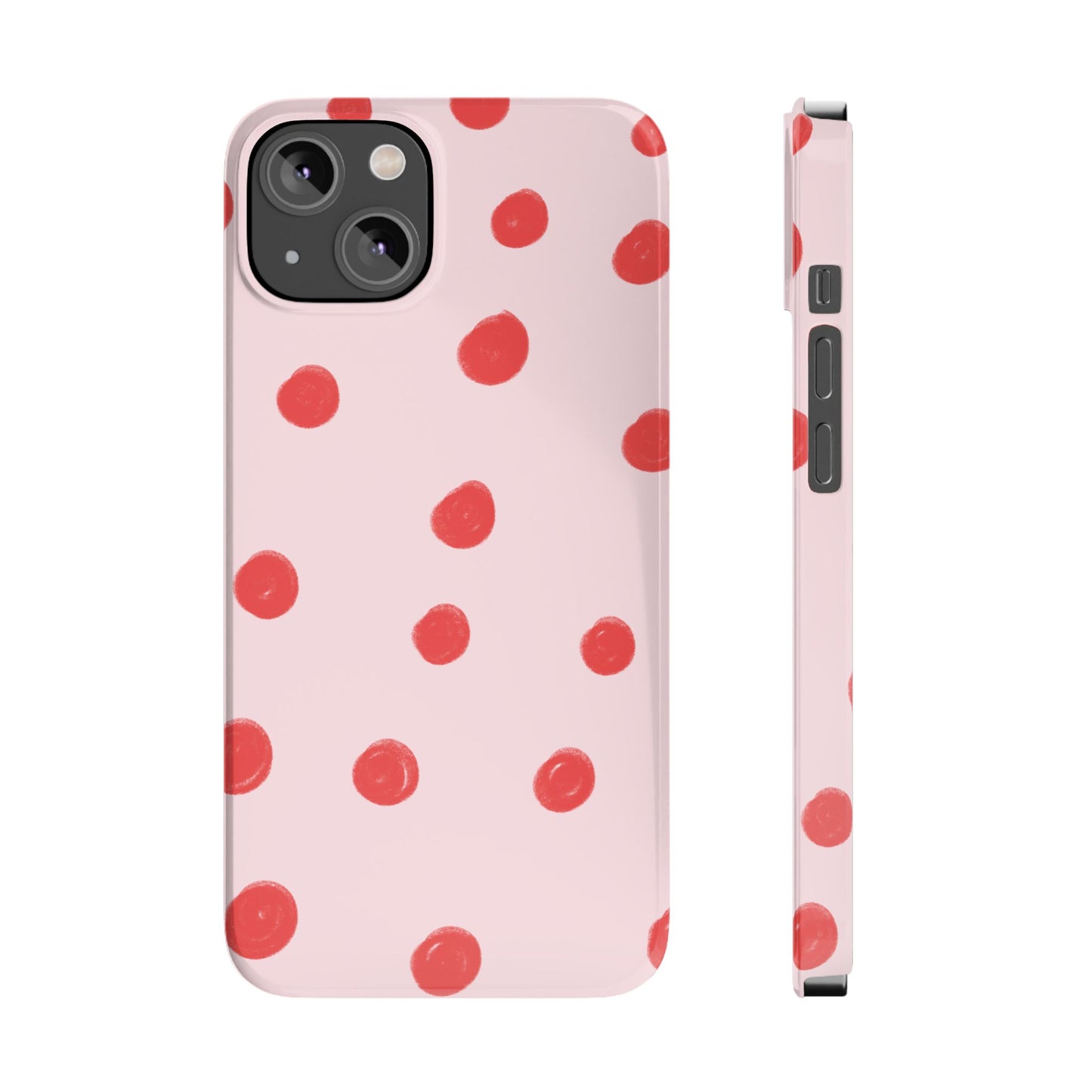 Slim Phone Case — Pink and Red Polka Dots