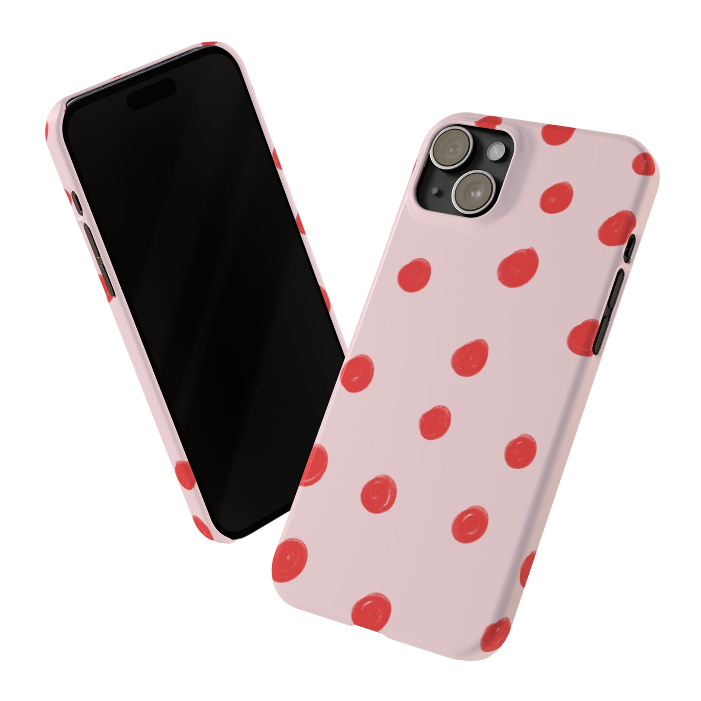 Slim Phone Case — Pink and Red Polka Dots