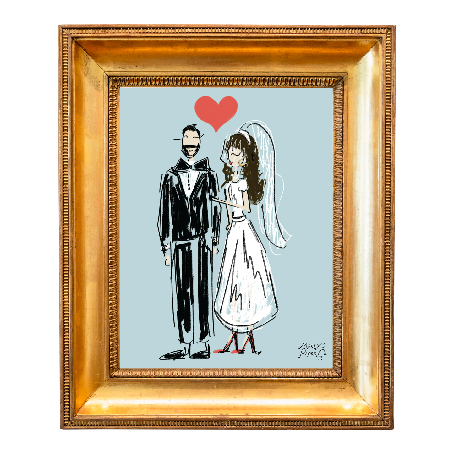 Bride & Groom Art Print (Digital Download, 8x10)