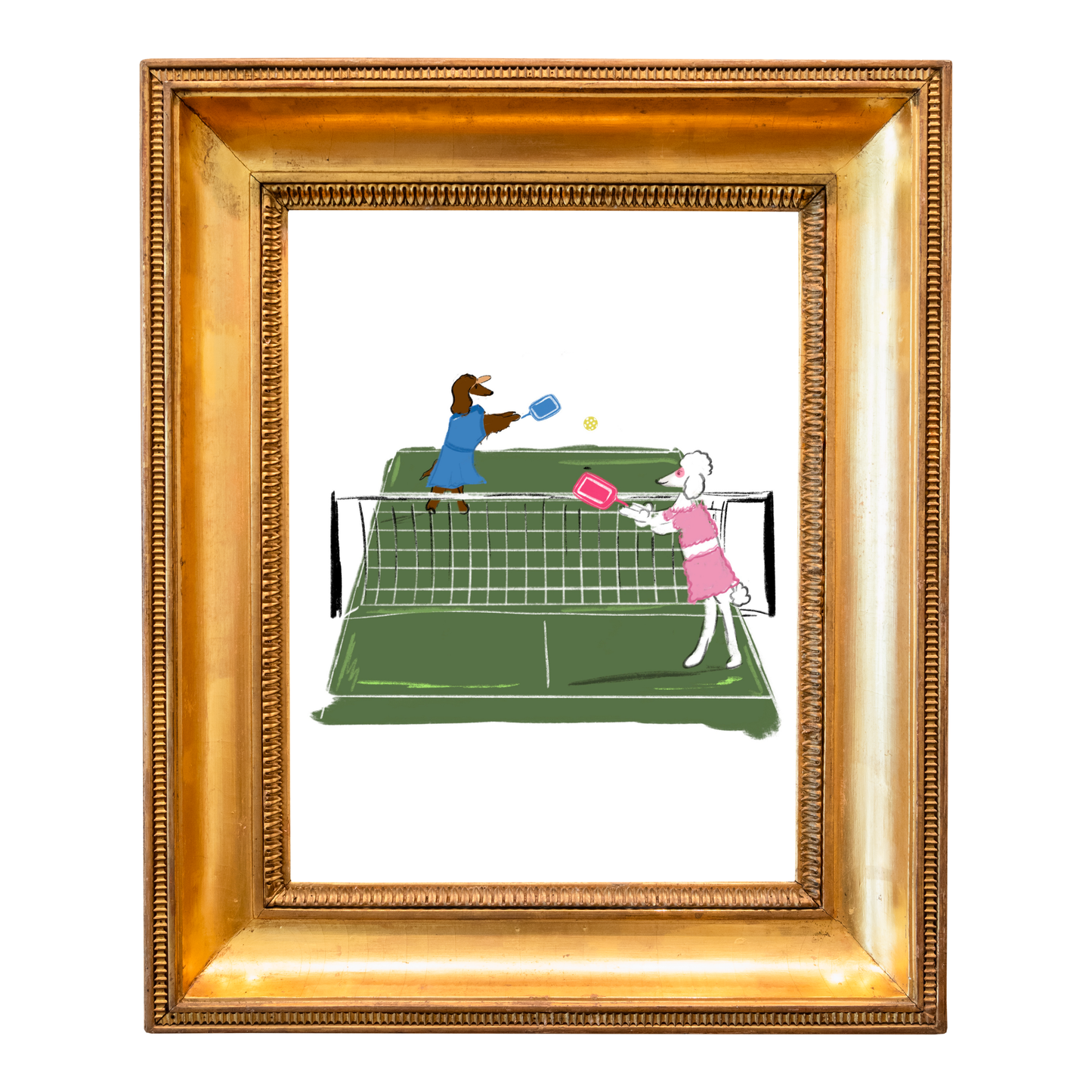Pickleball Pooches Art Print (Digital Download, 8x10)