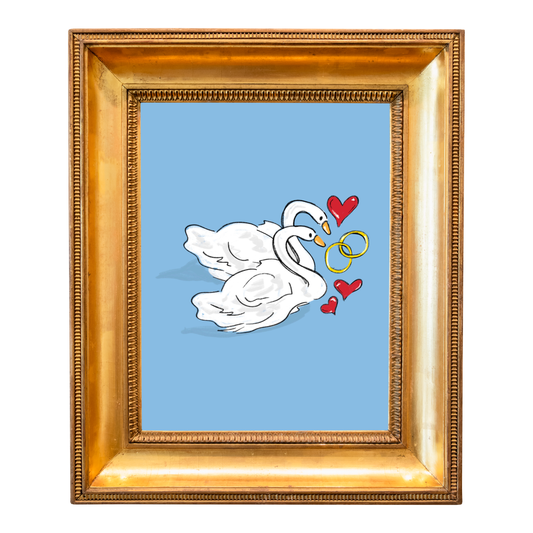 Wedding Swans Art Print (Digital Download, 8x10)