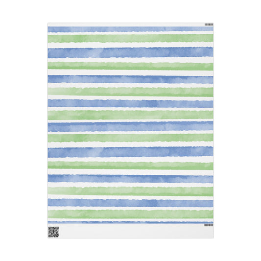 Blue & Green Stripe Wrapping Paper