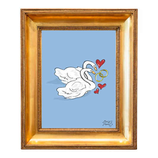 Wedding Swans Art Print (Digital Download, 8x10)