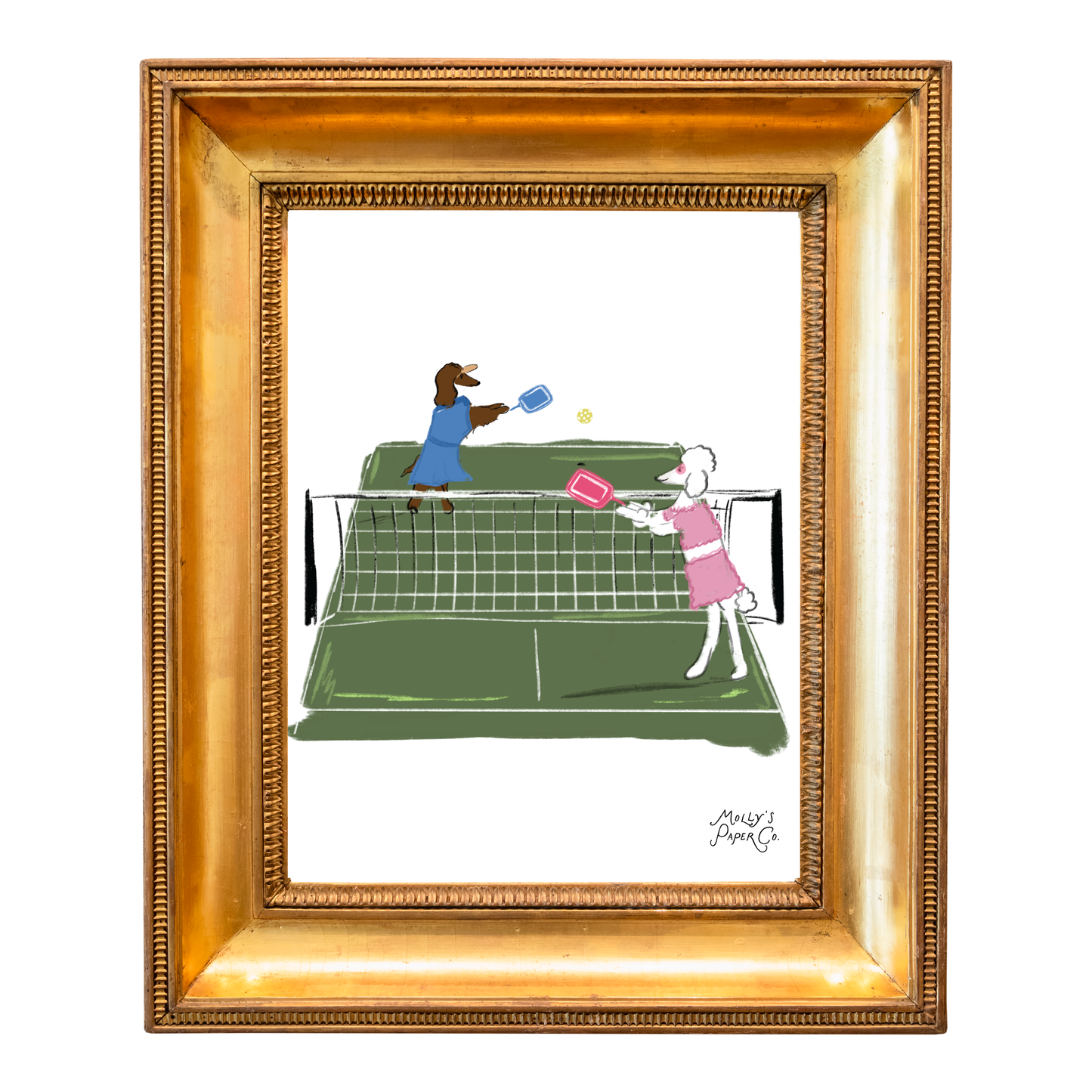 Pickleball Pooches Art Print (Digital Download, 8x10)