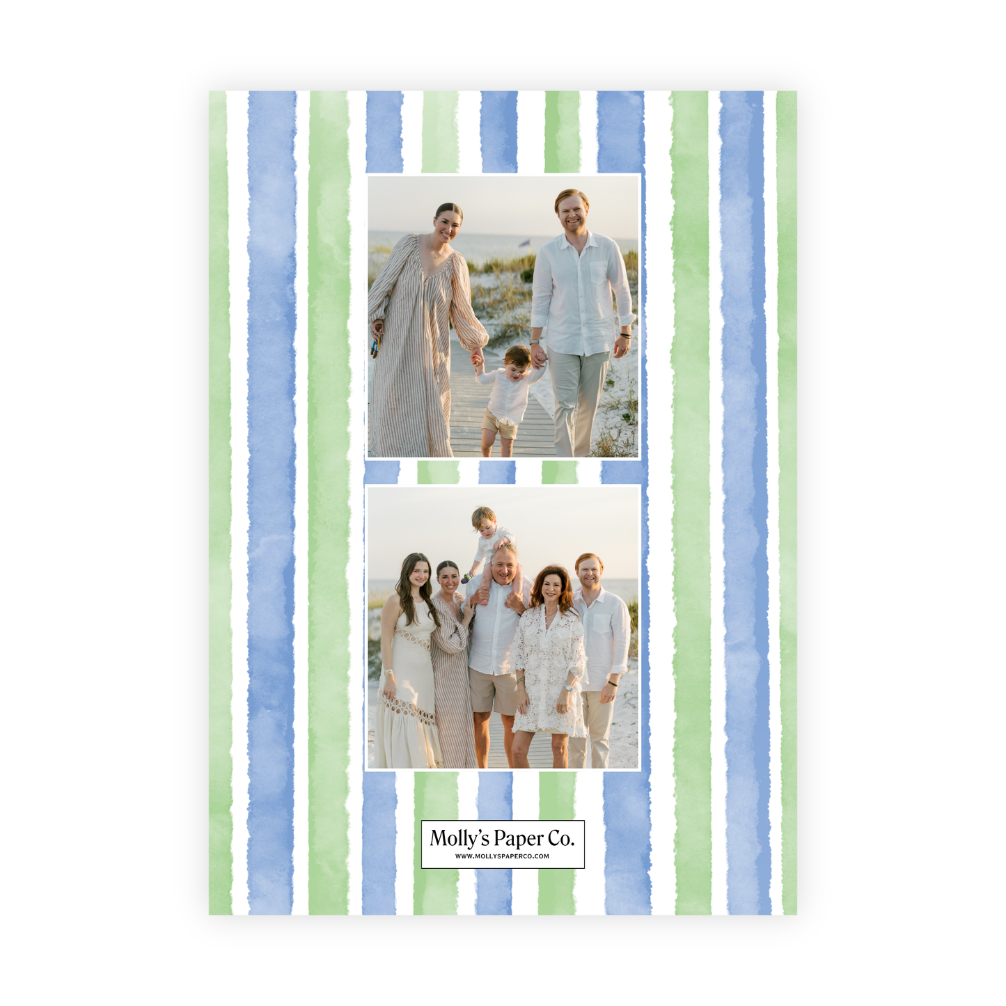 Blue & Green Stripes Card